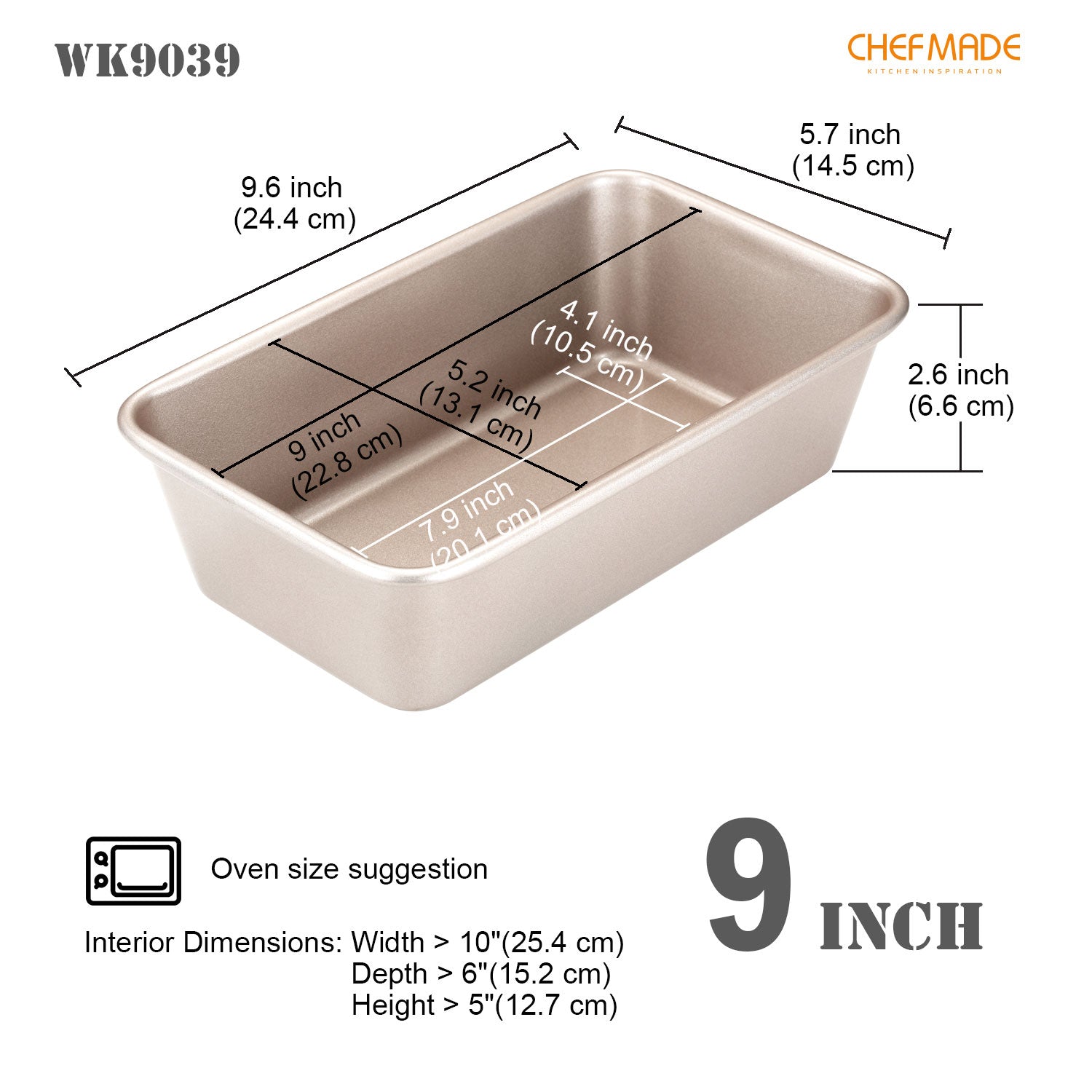 5 X 9 Loaf Pan CHEFMADE Official Store 5-x-9-loaf-pan-chefmade-official-store