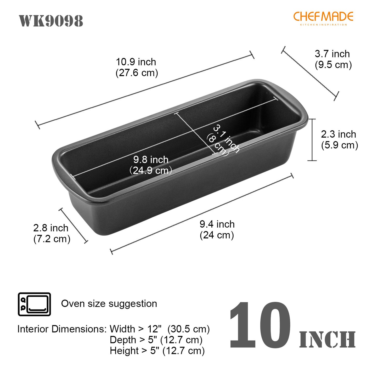 3" x 10" Loaf Pan 2 Pcs