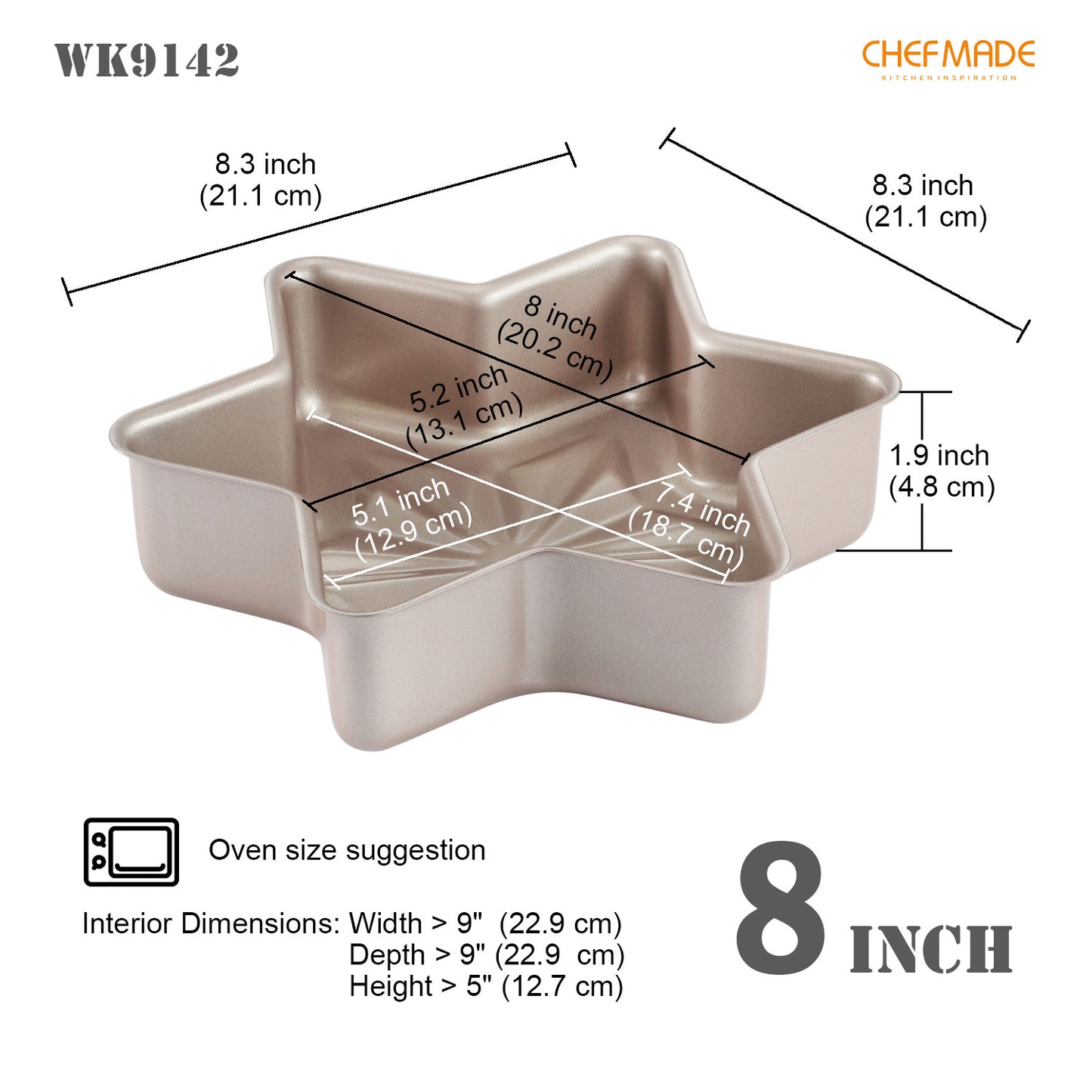 8" x 8" Star-Shaped Cake Pan