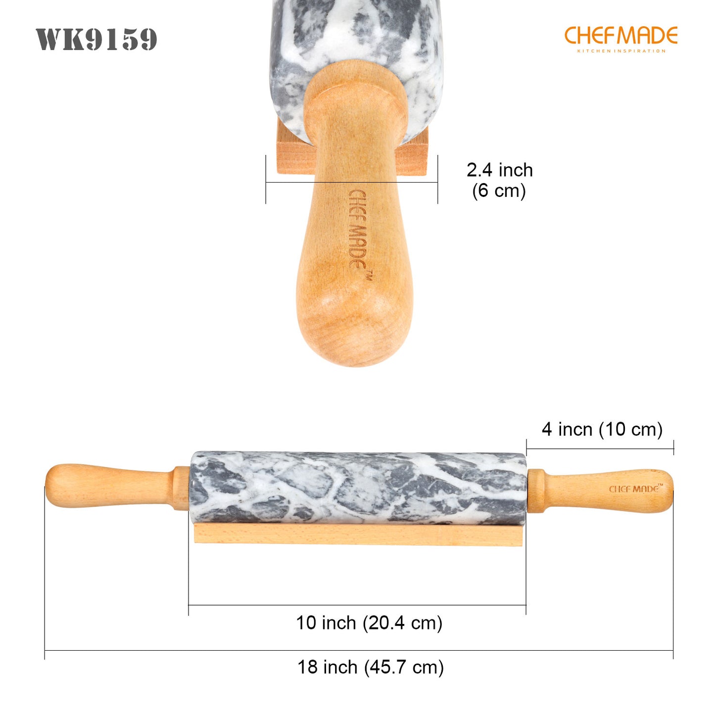 18" Marble Rolling Pin