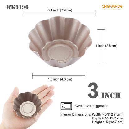 3" Mini Pie Pan Set Flower-Shaped 4Pcs