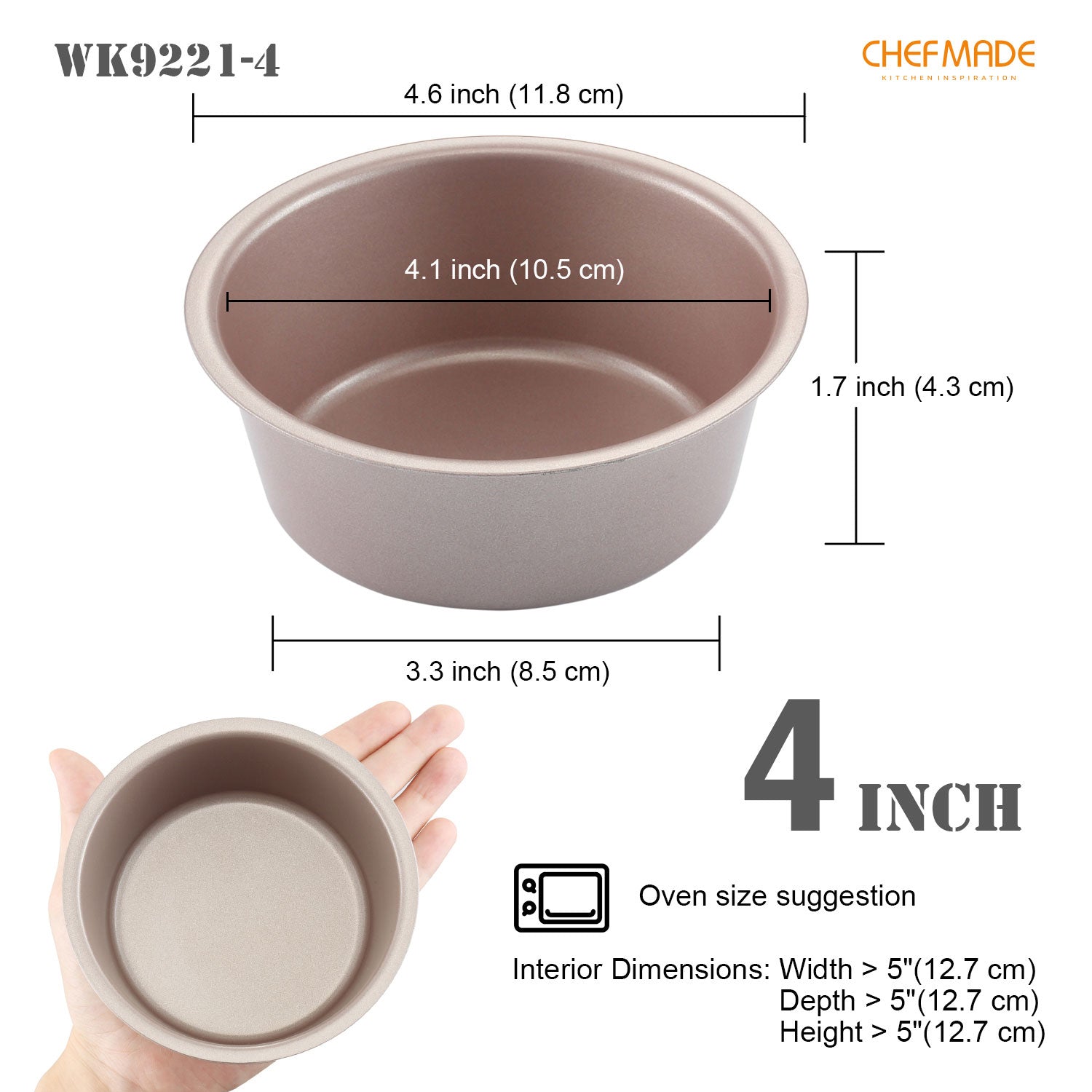 6 Round Cake Pan Set 4Pcs - CHEFMADE official store