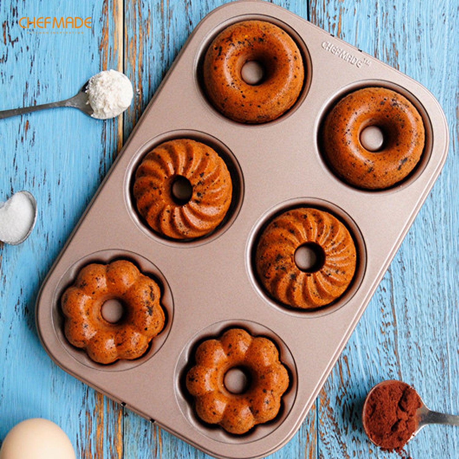 Donut Cake Pan Fancy-Shaped 12 Well - CHEFMADE official store