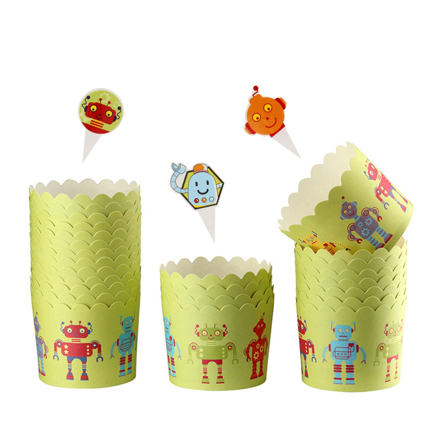 Robot Printed Muffin Liners 25Pcs
