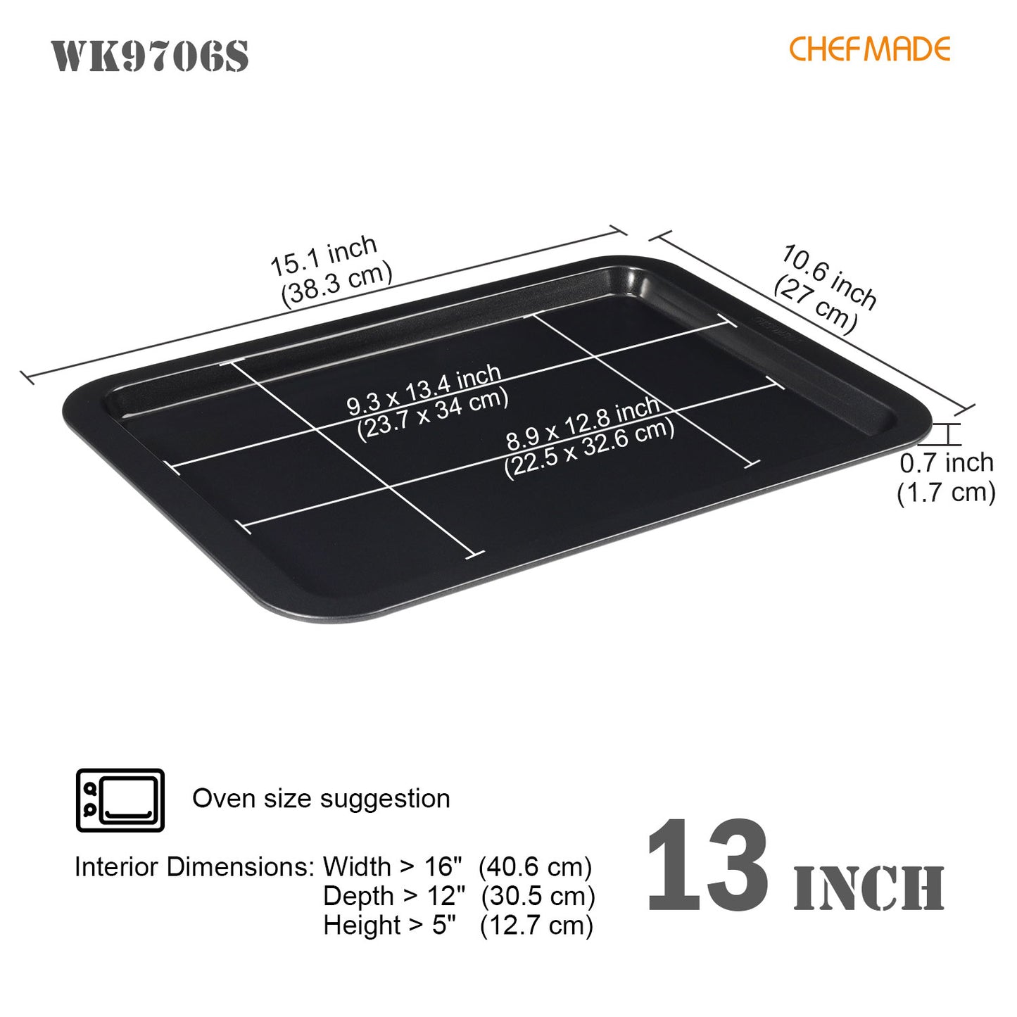 13" Rimmed Cookie Sheet Pan