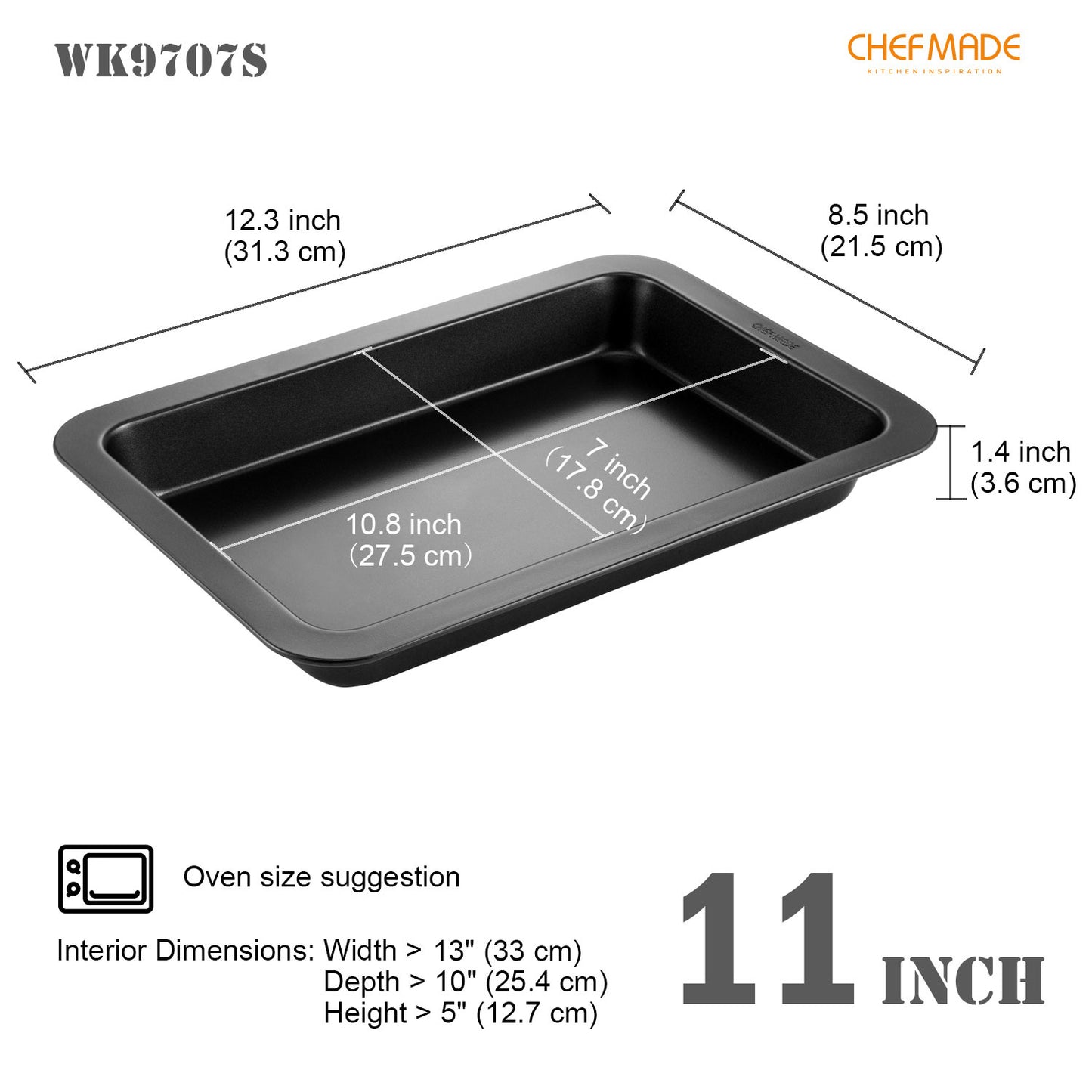 7" x 10.8" Oblong Cake Pan 2 Pcs