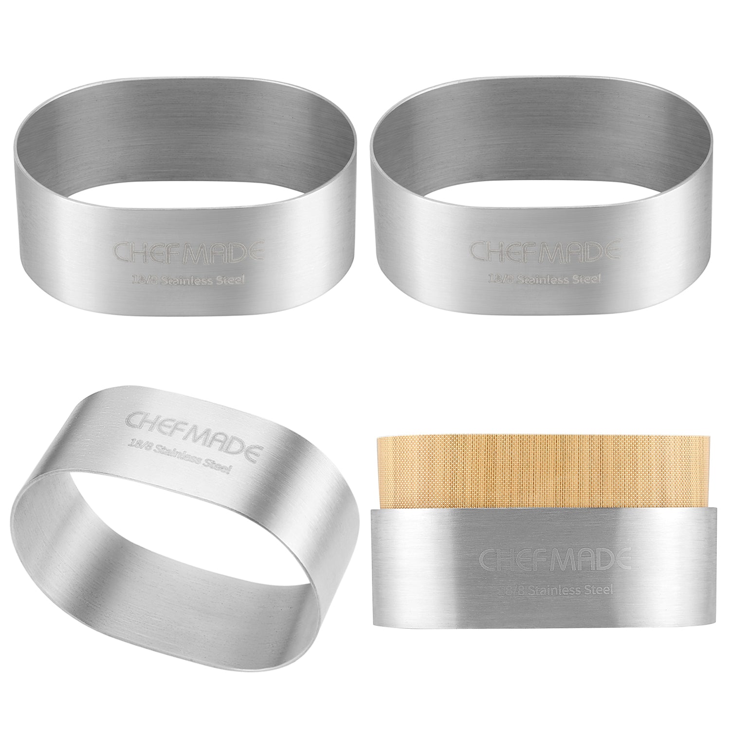 Semi-cooked Cheese Cake Mold Set 4Pcs