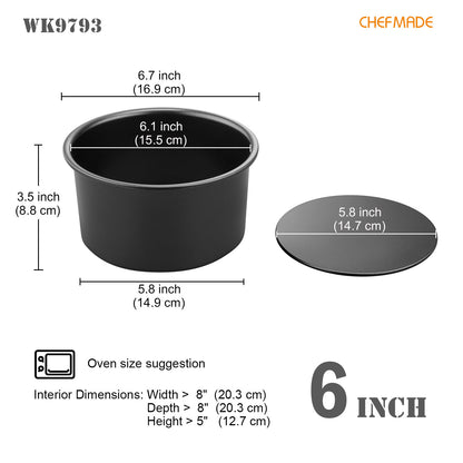 6" Round Cake Pan with Removable Bottom (Black)