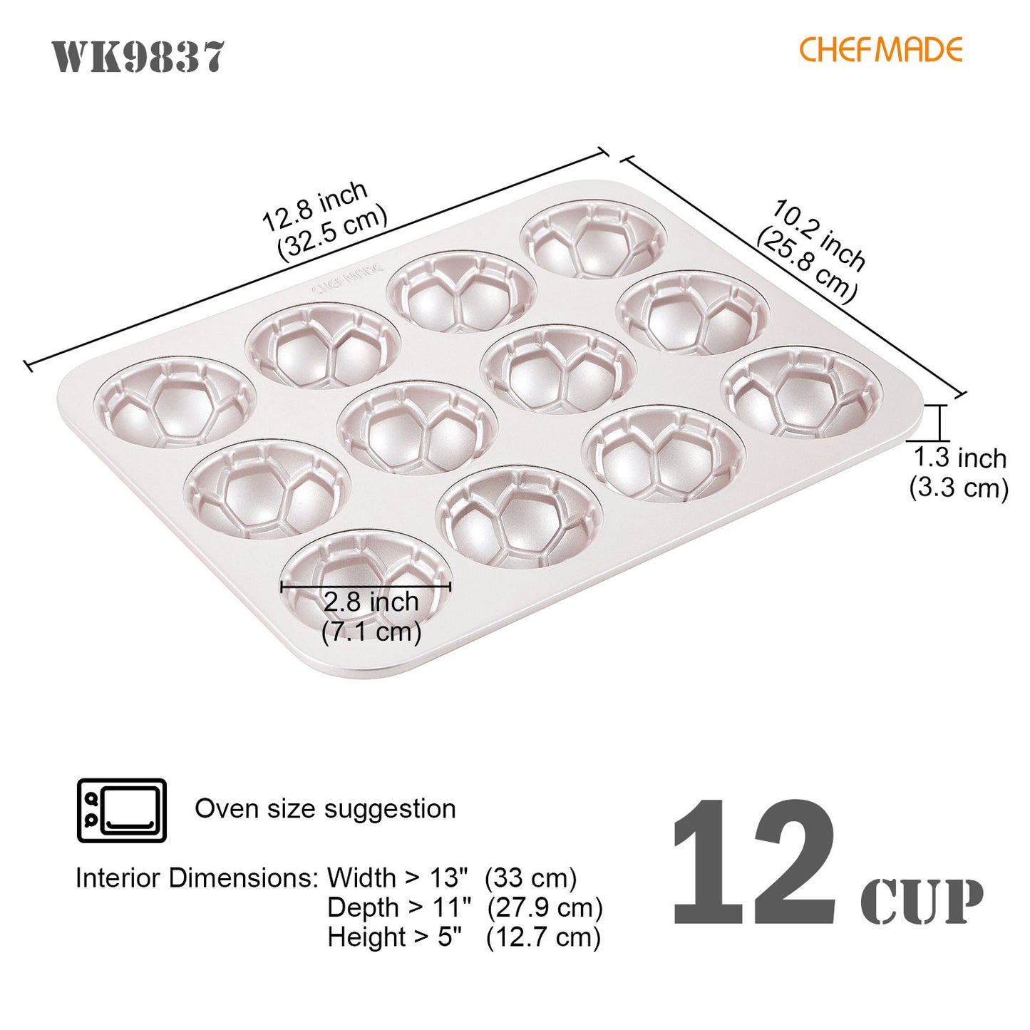 Soccer-Shaped Cake Pan 12 Well