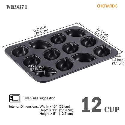 Lemon-Shaped Cake Pan 12 Well (Black)