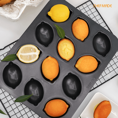 Lemon-Shaped Cake Pan 12 Well (Black)