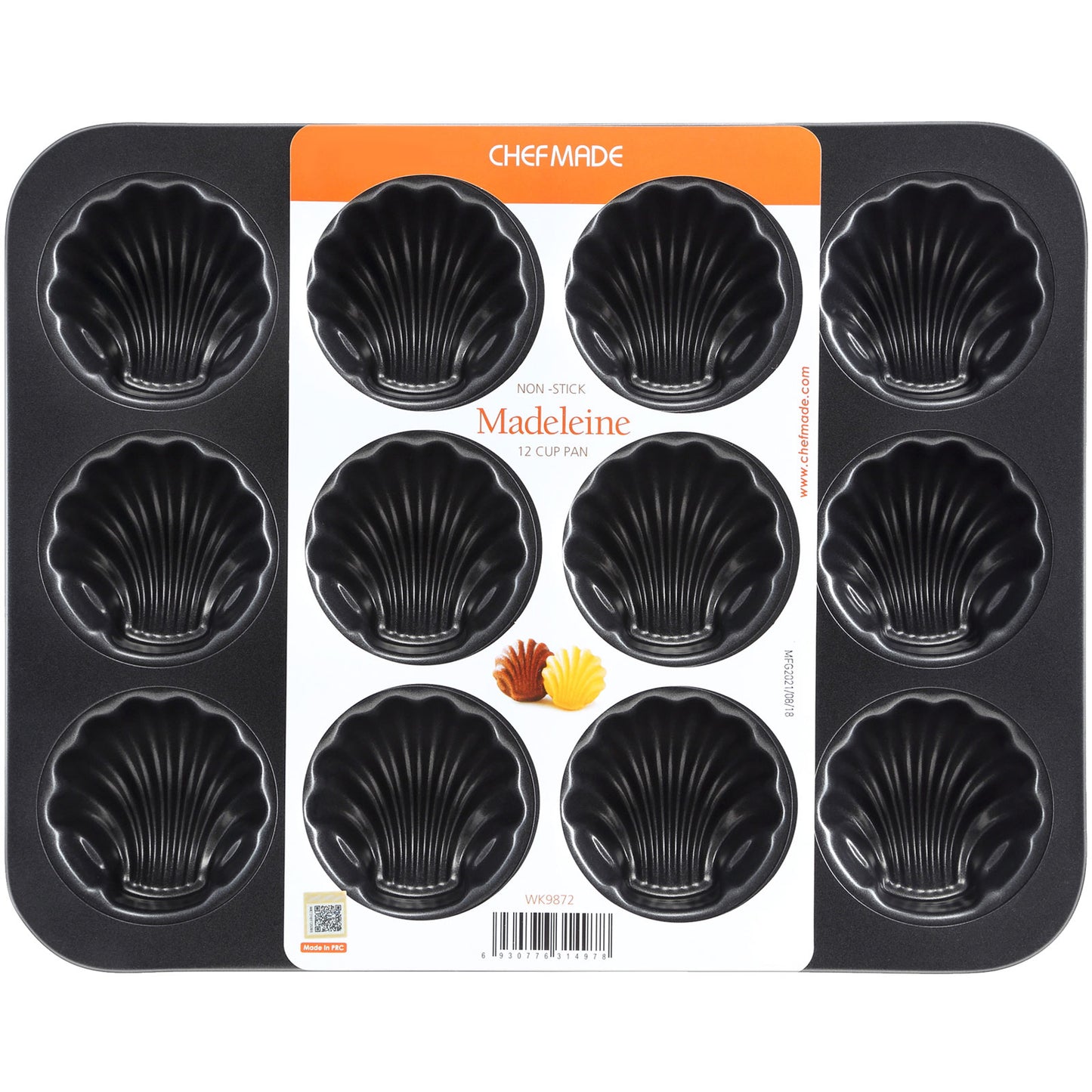 Madeline Cake Pan Spherical Shell-Shaped 12 Well