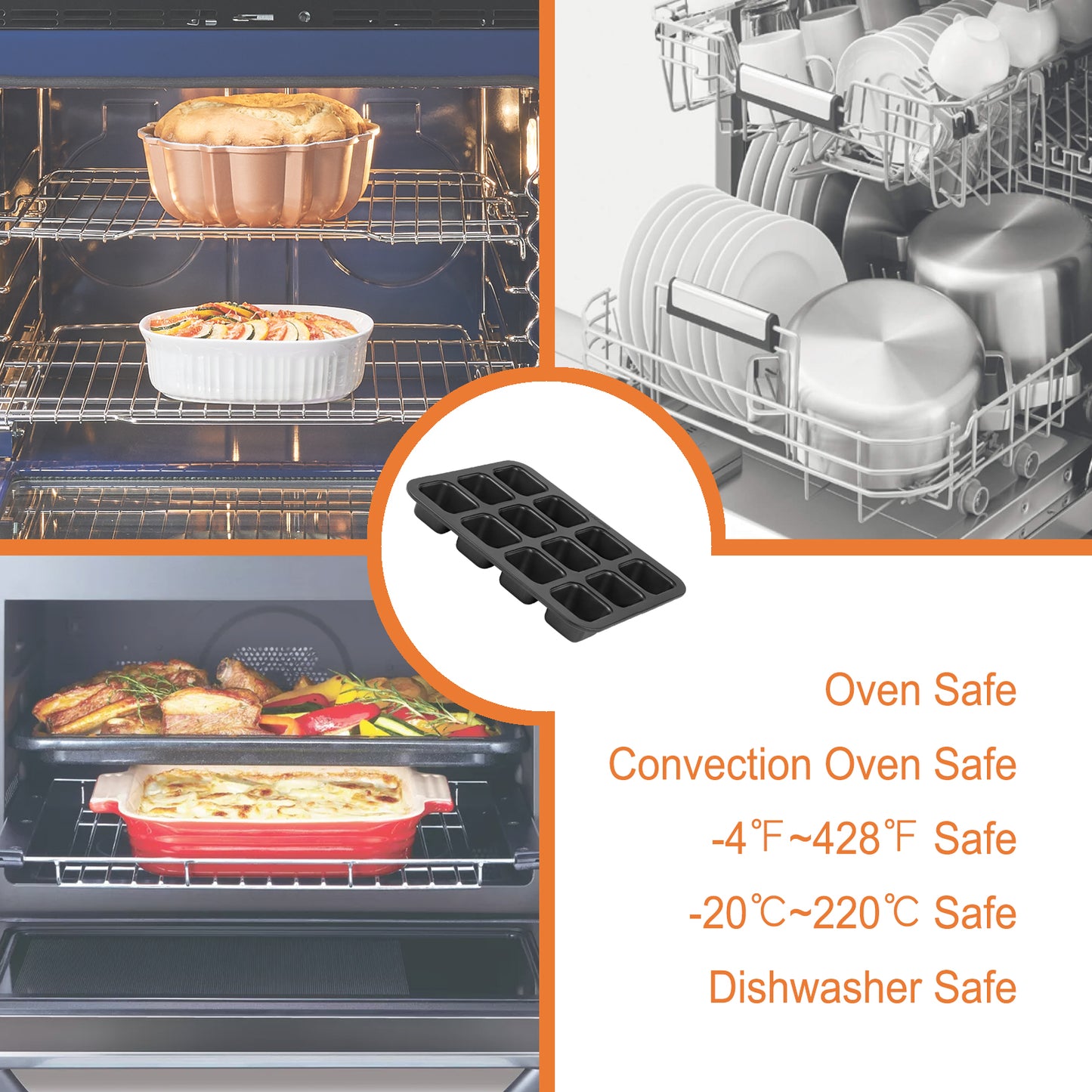 Brownie Cake Pan Square 12 Well (balck)