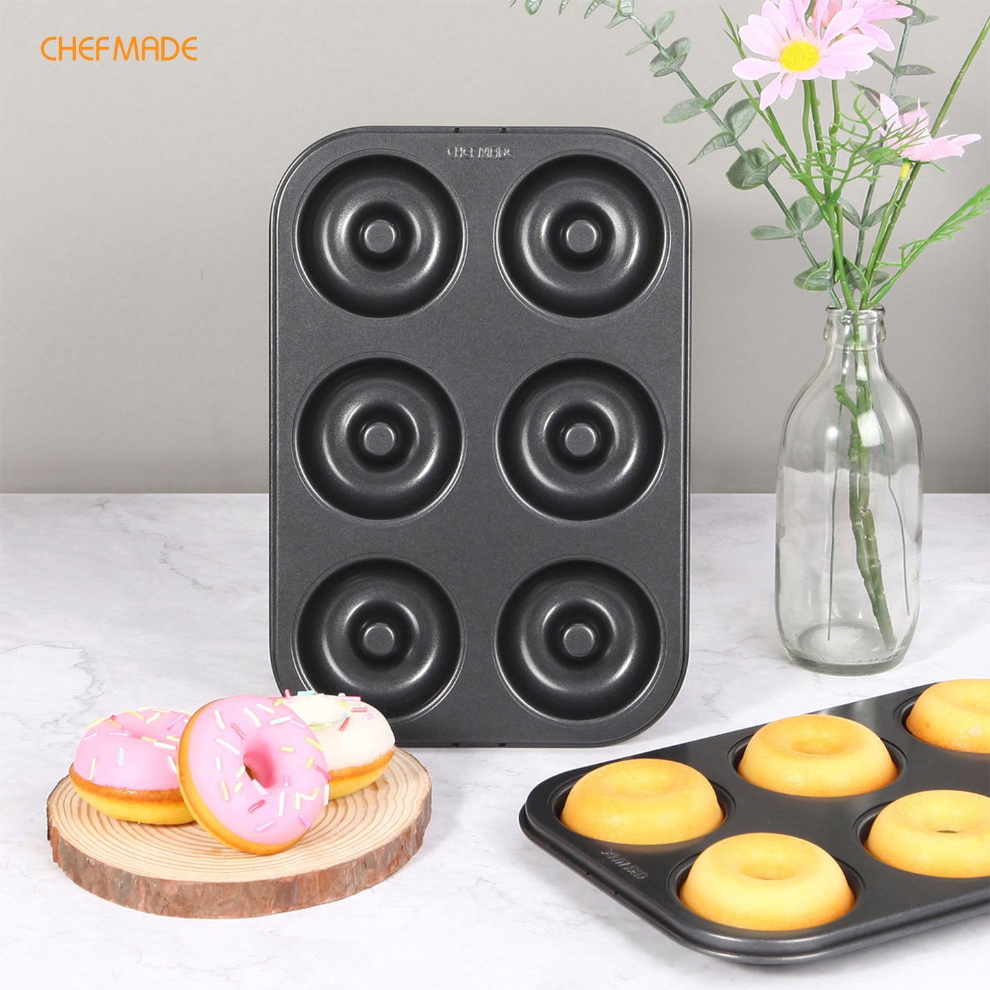 Donut Cake Pan 6 Well ( Black )